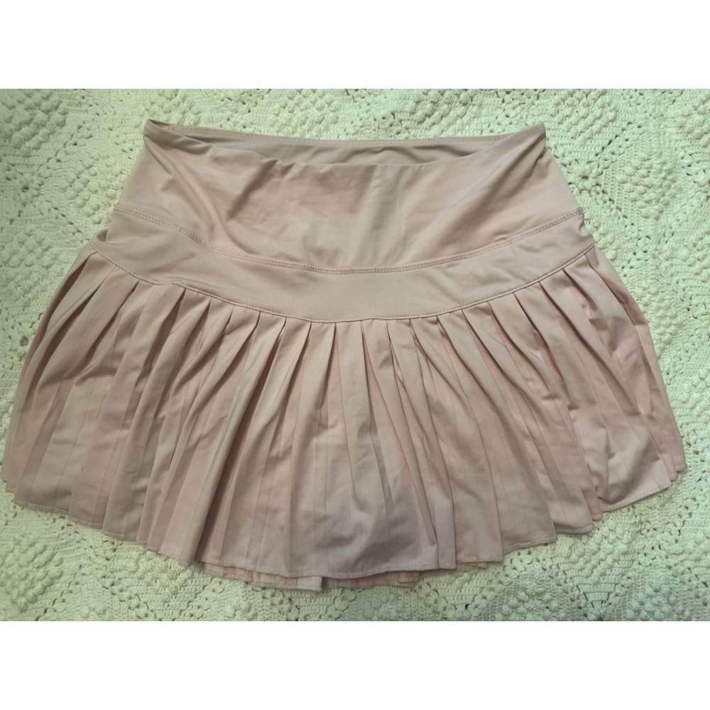 Goldhinge Nude Pink Pleated Tennis Skirt‎ Athletic Skort Womens Waist 28in